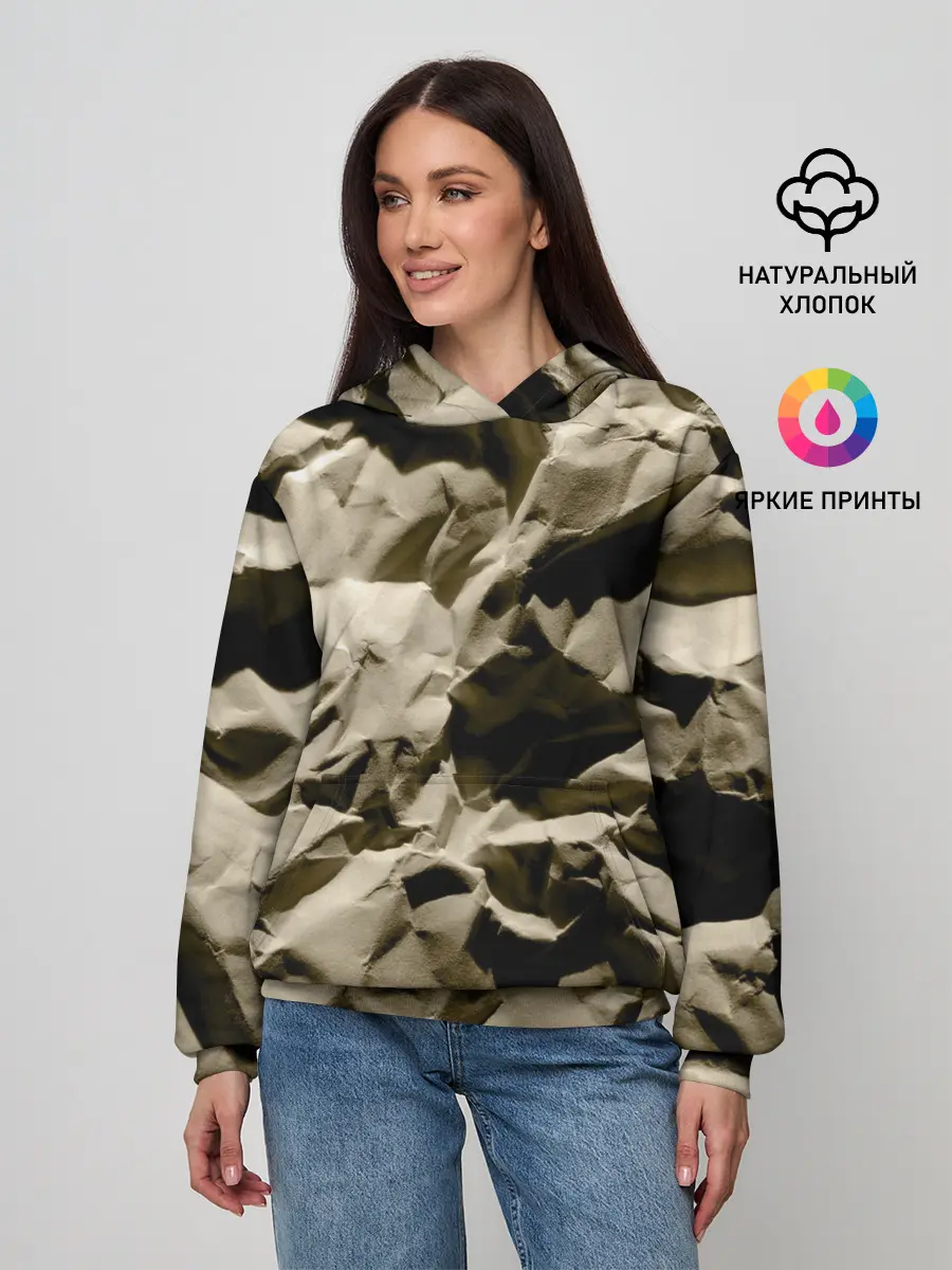 Женское худи / Мягкая мятая бумага