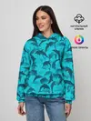 Женское худи / Синий камуфляж с дельфинами