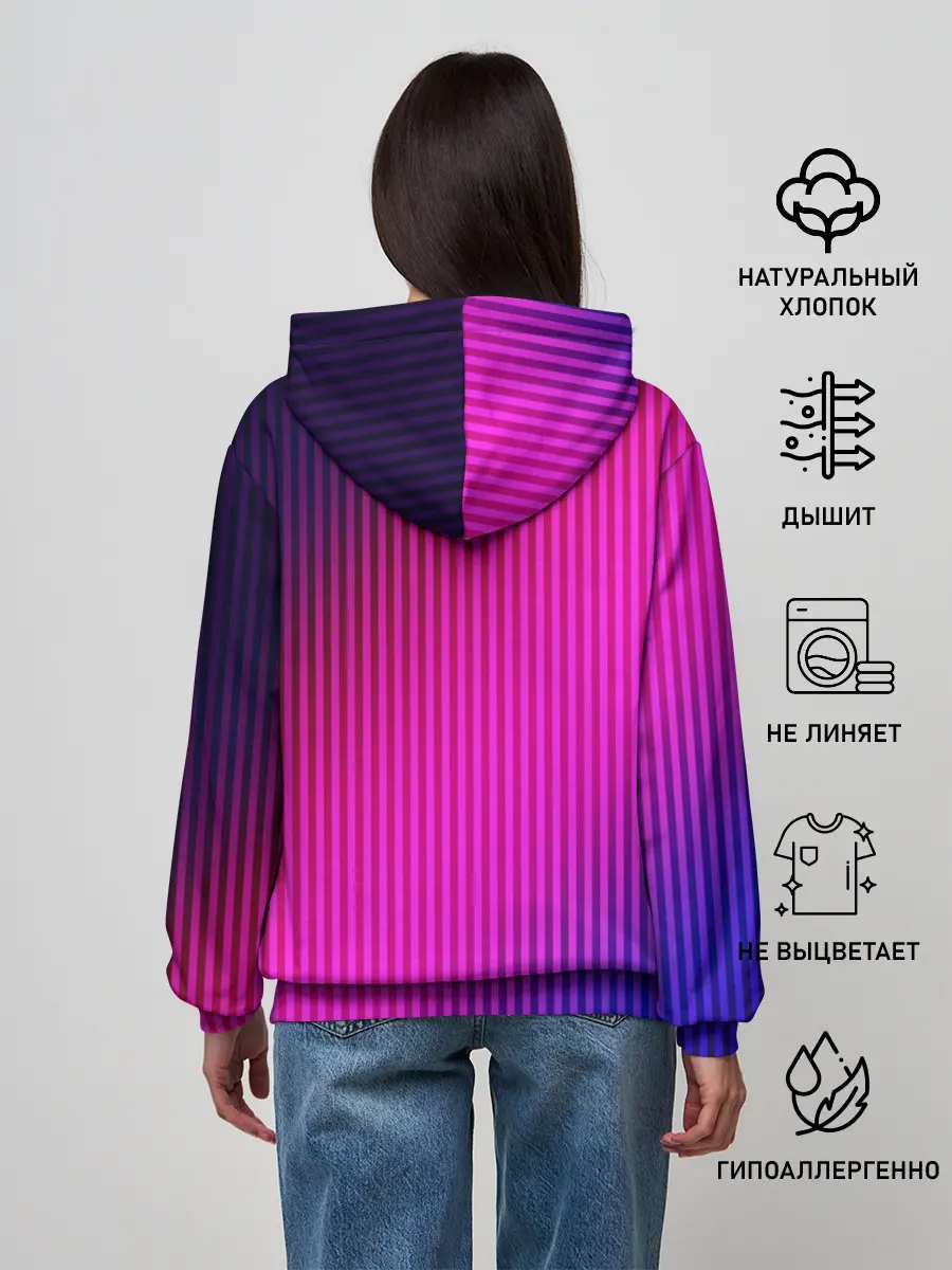 Женское худи / Фиолетово-малиновый градиент