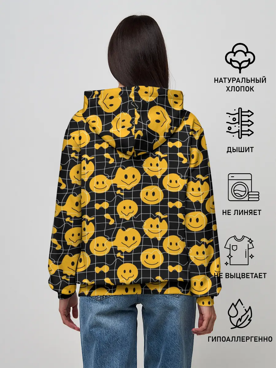 Женское худи / Психоделические смайлы