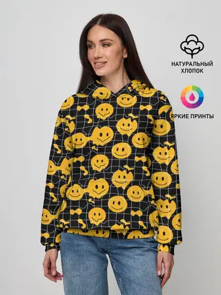 Женское худи / Психоделические смайлы