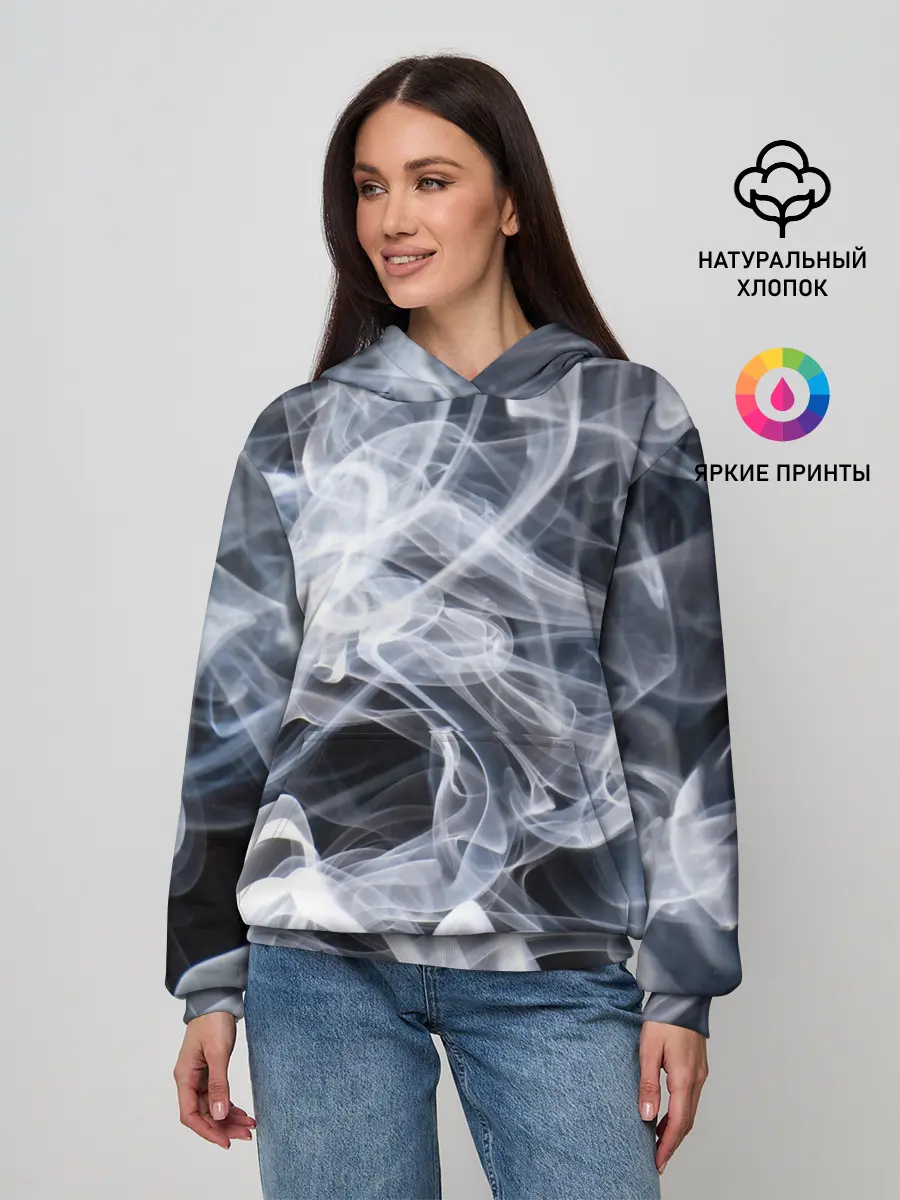 Женское худи / Графика дыма