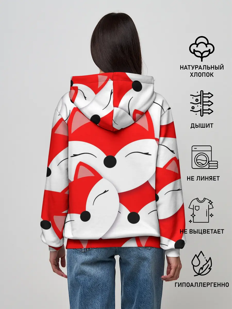 Женское худи / Лисёнок принт