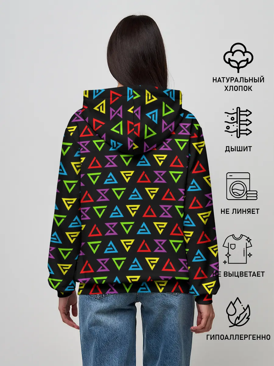 Женское худи / ВЕДЬМАК ЗНАКИ ПАТТЕРН ЦВЕТНОЙ | THE WITCHER