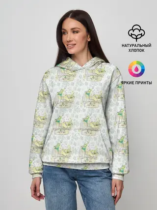 Женское худи / Канарейки в клетках