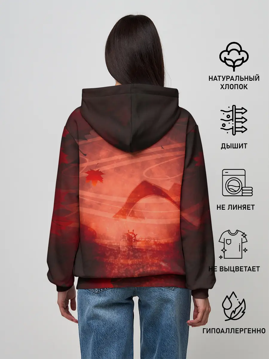 Женское худи / Кадзуха в кленовых листьях