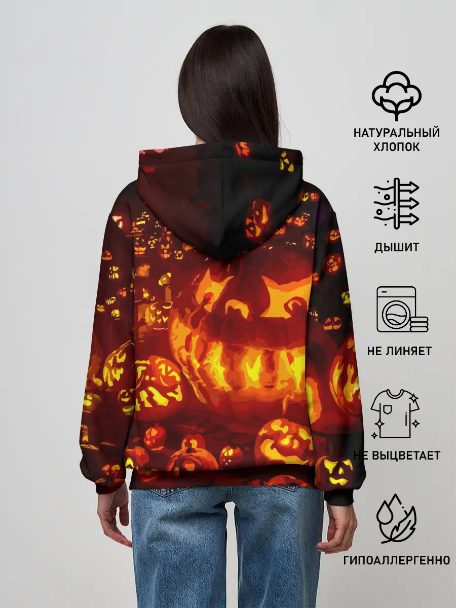 Женское худи / Тыквы на Хэллоуин