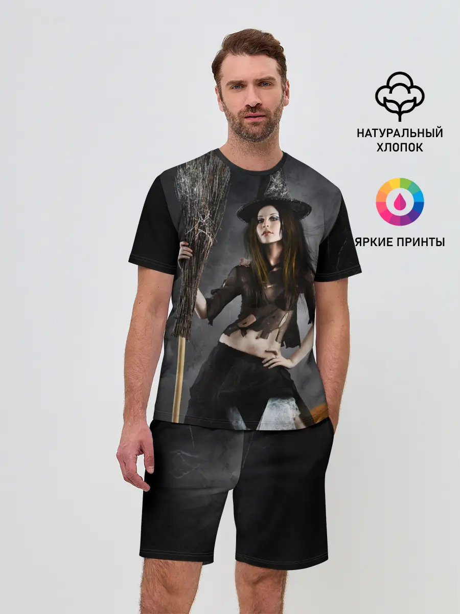 Мужской костюм с шортами / Милая ведьма с метлой