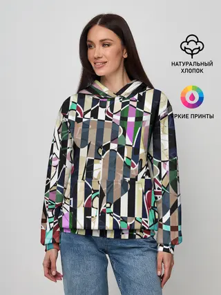 Женское худи / Полосатый абстрактный узор