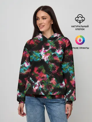 Женское худи / Гранжевый абстрактный узор