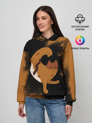 Женское худи / Кошачья Йога - Взрыв