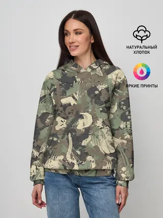 Женское худи / Камуфляж с костями