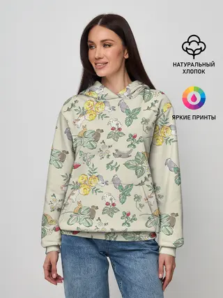 Женское худи / Зайчики с Цветочками