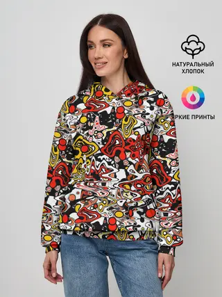 Женское худи / Абстрактный разноцветный узор