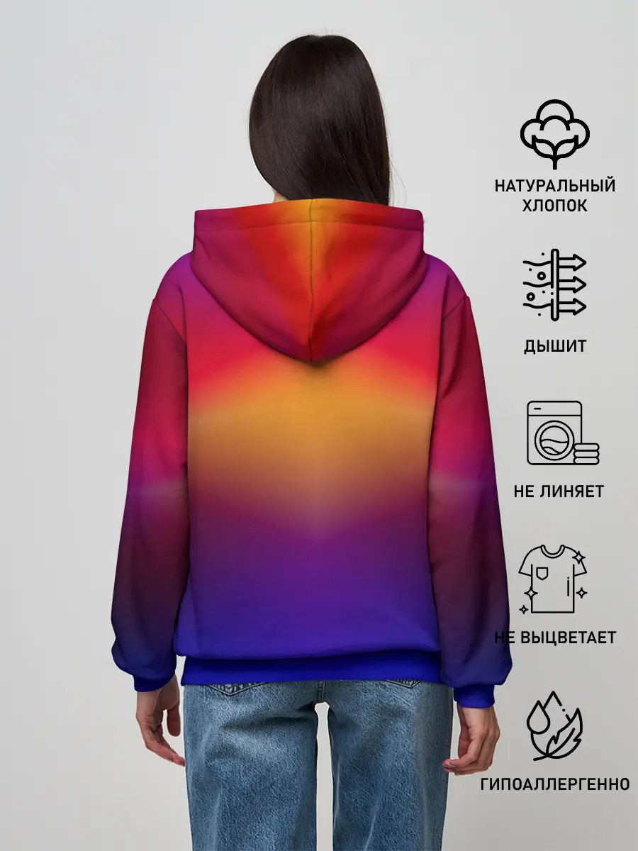 Женское худи / Размытый оранжево-фиолетовый