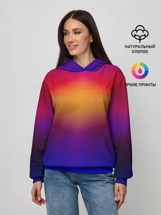 Женское худи / Размытый оранжево-фиолетовый