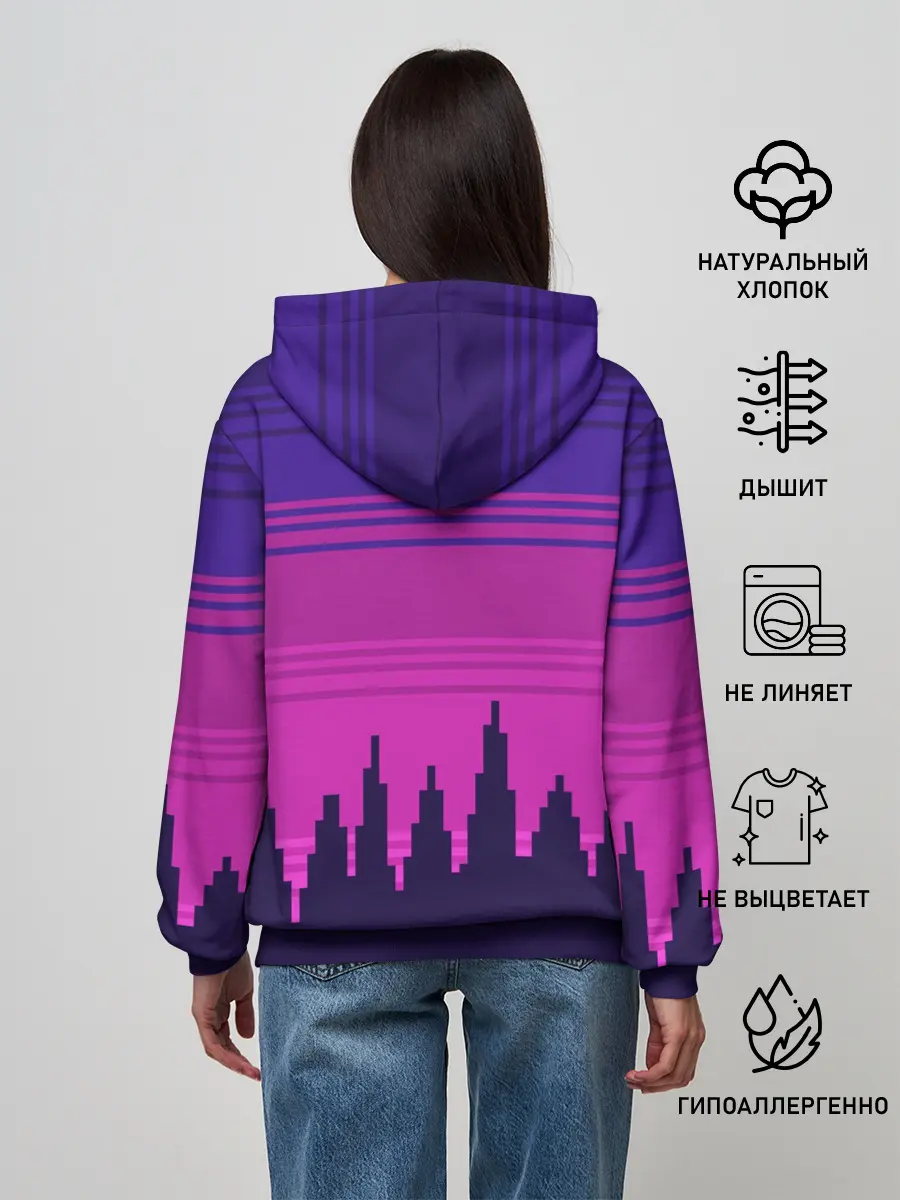 Женское худи / Сиреноголовый Пиксельный Город