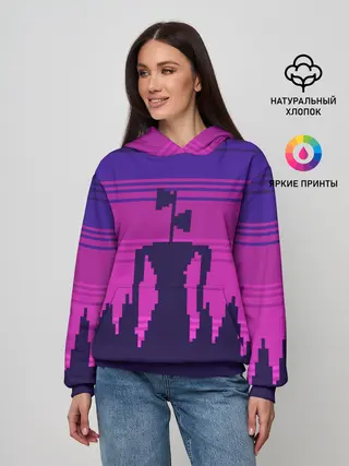 Женское худи / Сиреноголовый Пиксельный Город