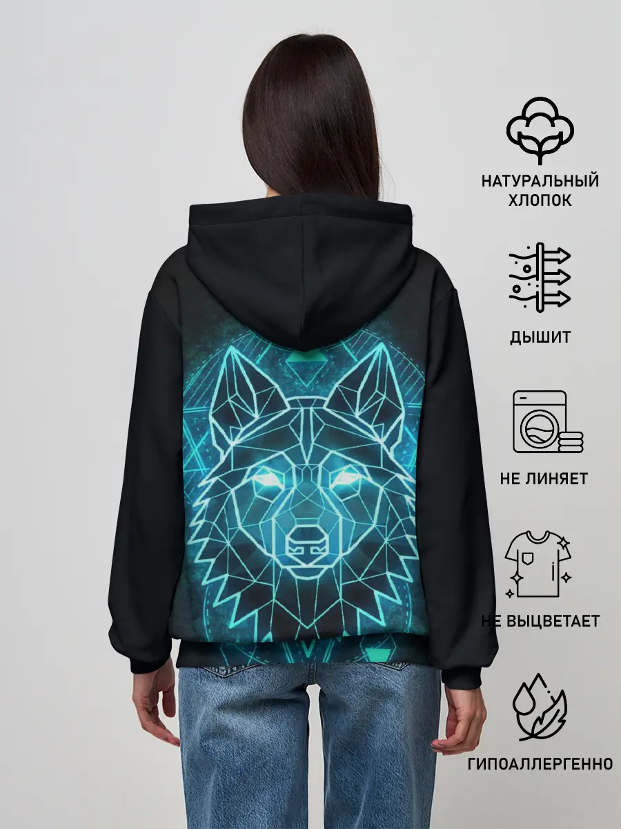 Женское худи / НЕОНОВЫЙ ВОЛК