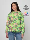 Женское худи / Зеленый узор Звезды