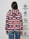 Женское худи / Синие звезды на полосатом фоне
