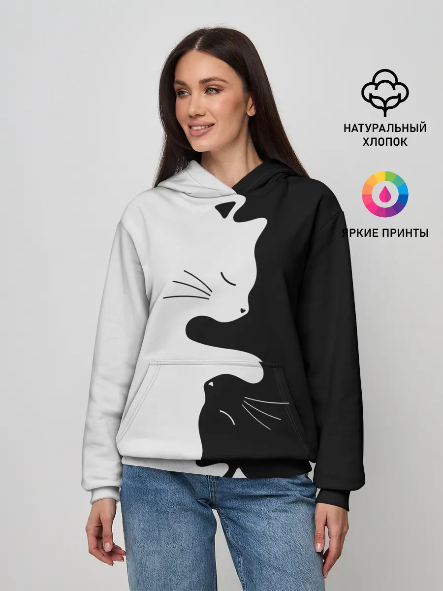 Женское худи / Коты инь янь