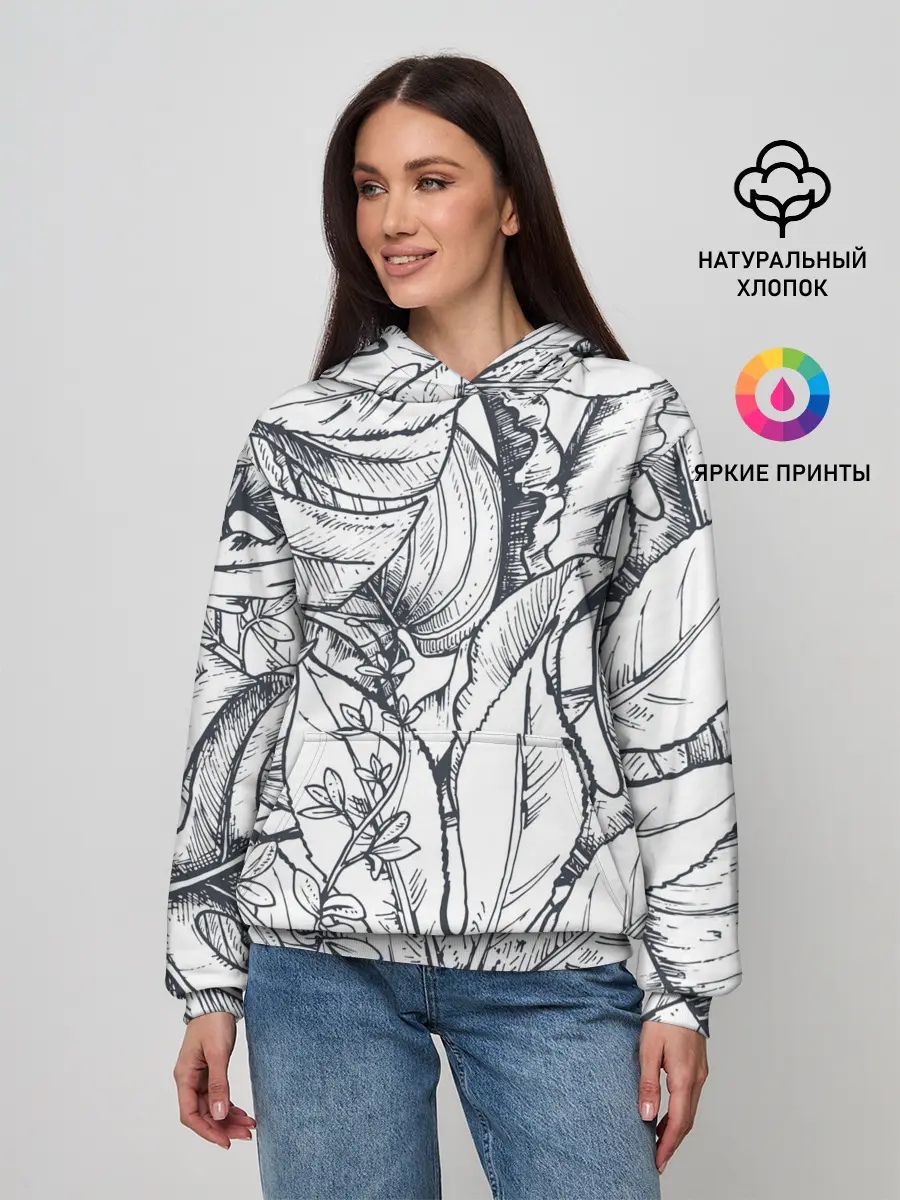 Женское худи / Тропические листья