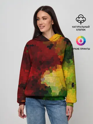 Женское худи / Абстрактная мазаика витраж