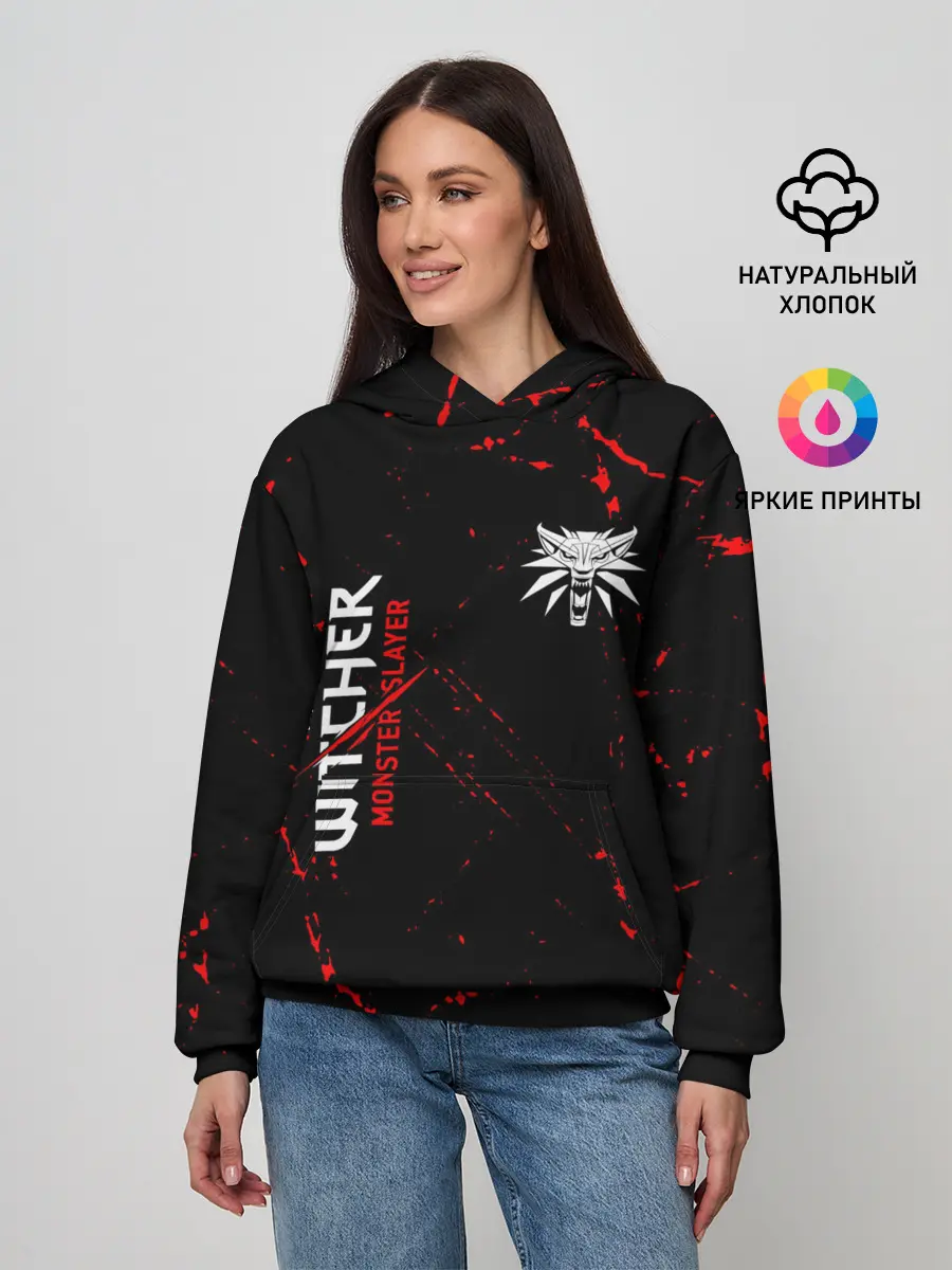 Женское худи / The Witcher Monster Slayer - Grunge