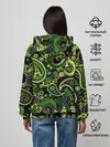 Женское худи / Ярко зеленые славянские узоры