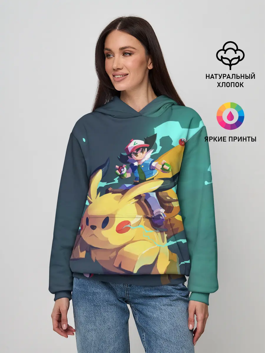 Женское худи / Эш с Пикачу