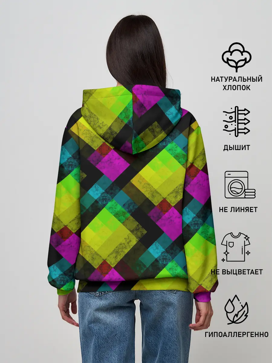 Женское худи / Абстрактный разноцветный узор