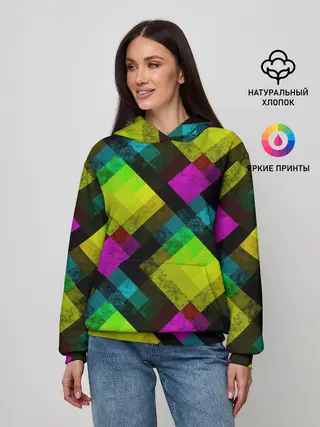 Женское худи / Абстрактный разноцветный узор