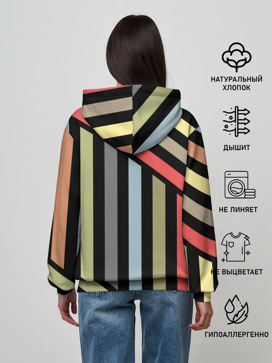Женское худи / Абстрактный полосатый узор