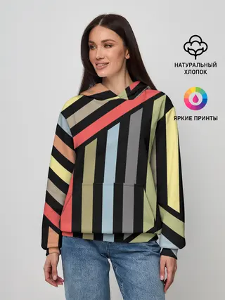 Женское худи / Абстрактный полосатый узор
