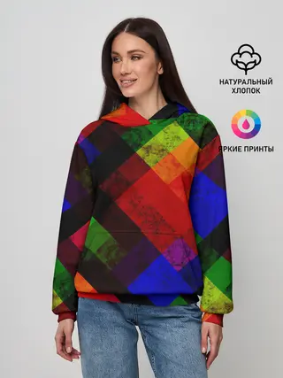 Женское худи / Яркий геометрический узор