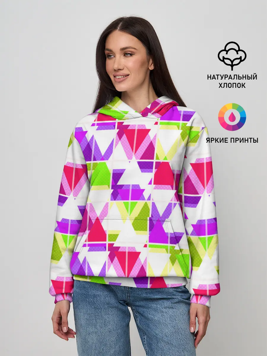 Женское худи / Абстрактный яркий узор