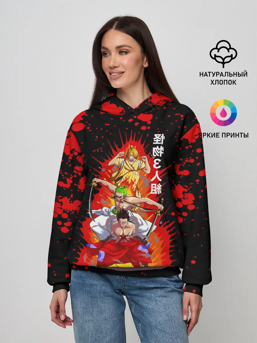Женское худи / Санджи, Зоро и Луффи One Piece