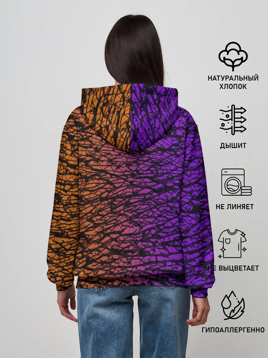 Женское худи / Градиентный разлом 3D | 3Д