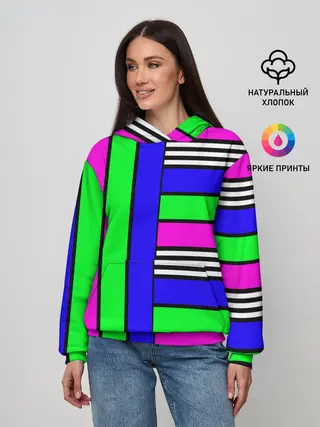Женское худи / Полосатый яркий летний узор