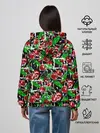 Женское худи / Абстрактный узор спелая вишня