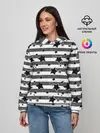Женское худи / Черно-белый полосатый узор