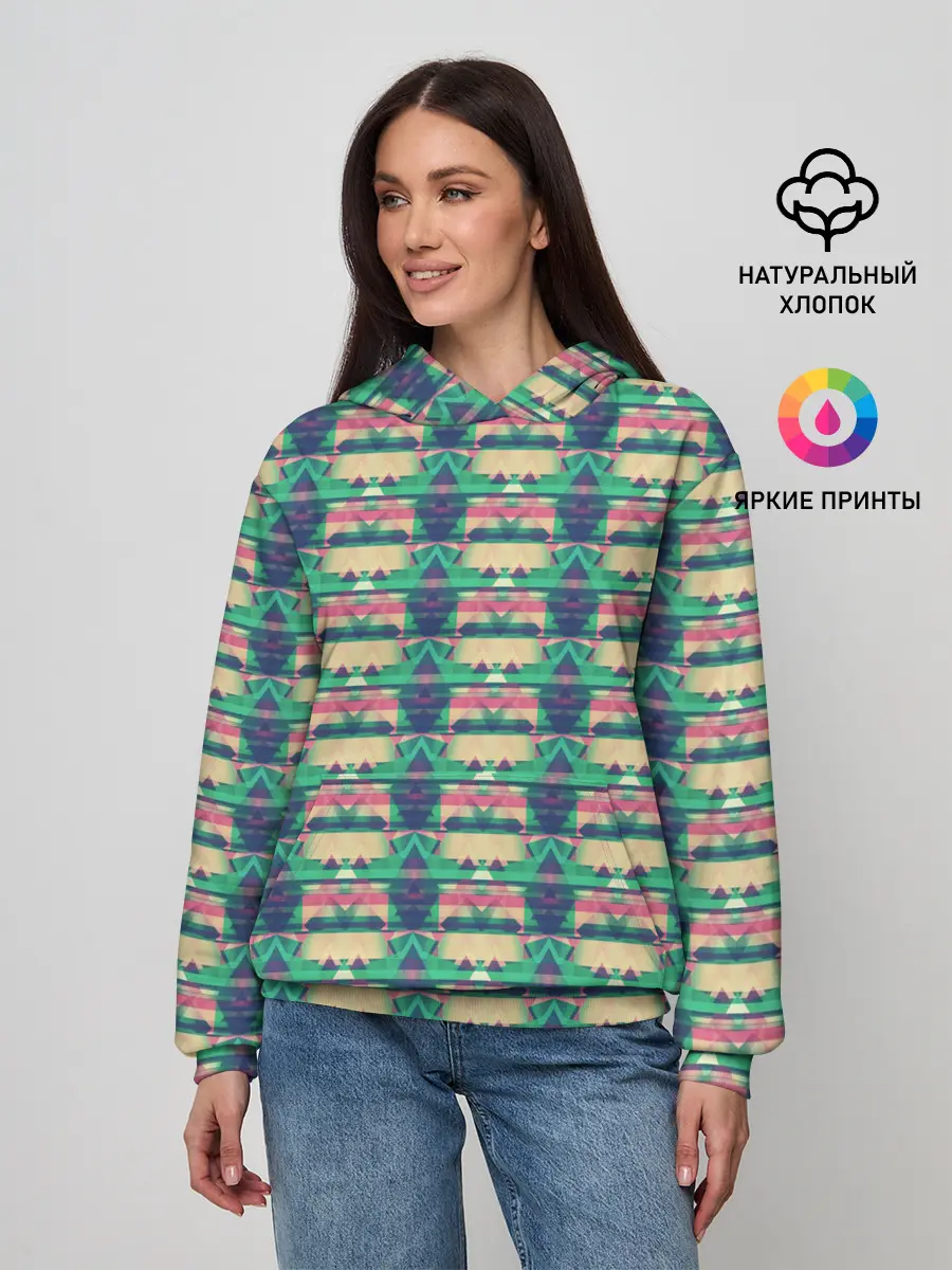 Женское худи / Геометрический глитч