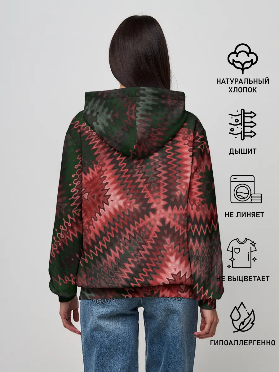 Женское худи / Серо-коричневый узор