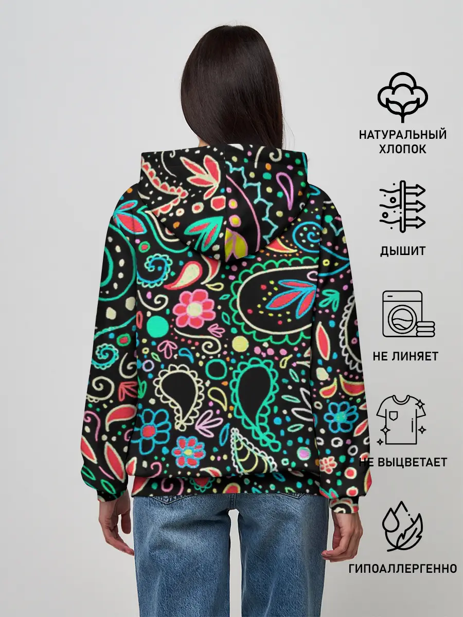 Женское худи / Славянские узоры в новом цвете