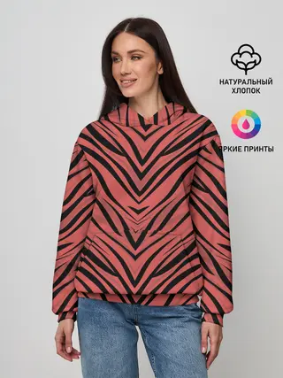 Женское худи / Полосатый тигровый узор