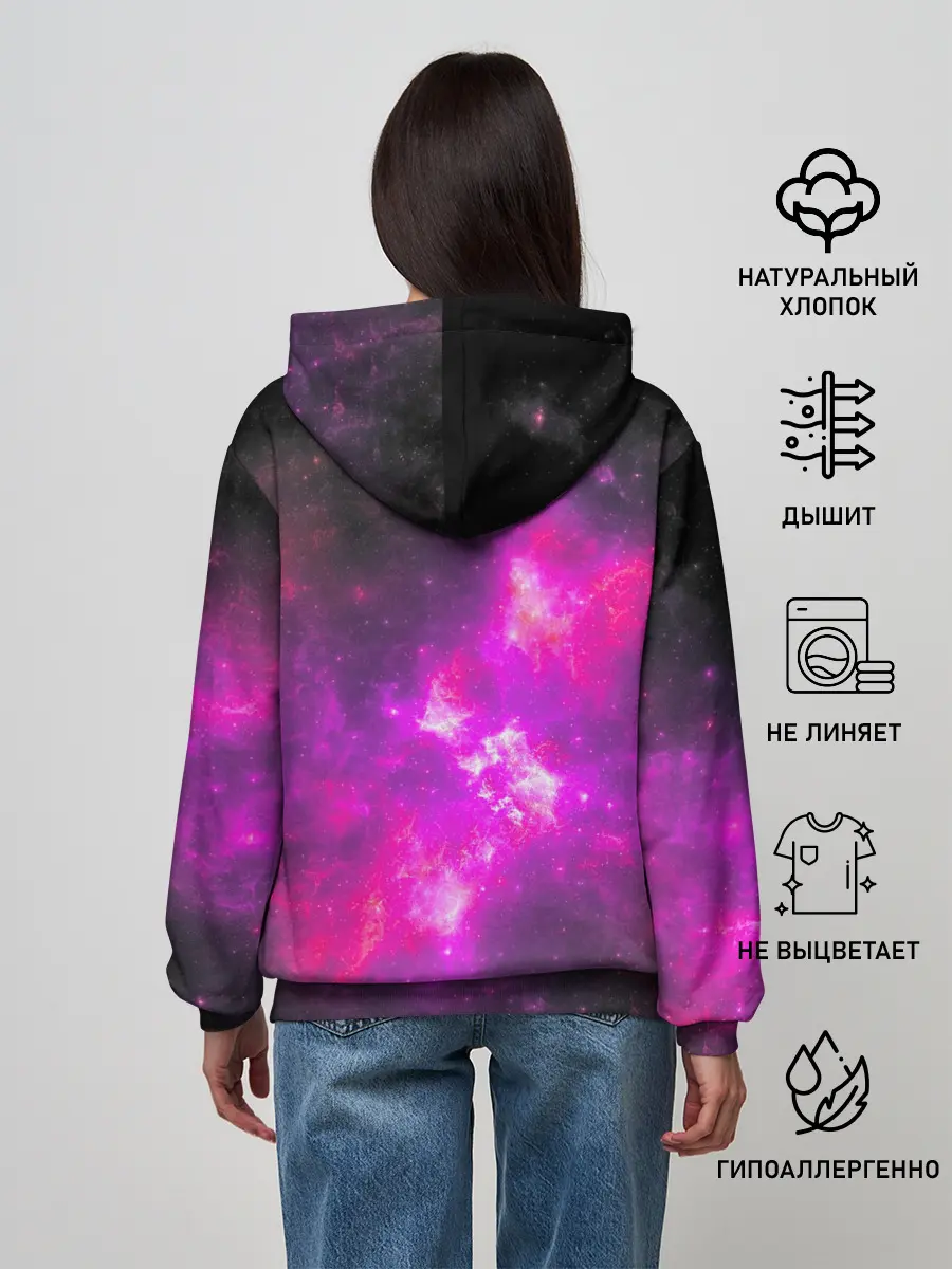 Женское худи / Аниме Девушка | Розовый Космос