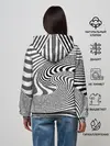 Женское худи / Черно белый мозаичный узор
