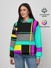 Женское худи / Геометрический неоновый узор