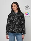 Женское худи / Черно-белый геометрический